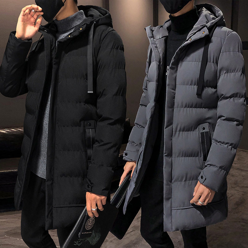 波 斯登M-8XL羽绒棉衣男士大码中长款棉服男韩版休闲保暖外套潮冬