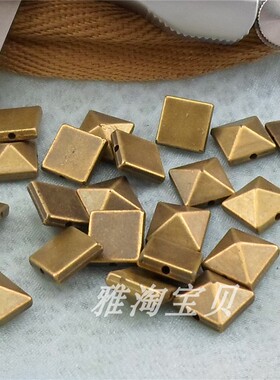 仿金属手缝钻材料 正方形尖顶柳丁金字塔衣服铆钉DIY服装饰品配件