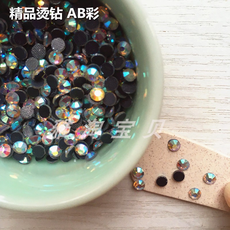 ob11配件 白AB服装饰品舞服鞋烫钻贴钻 圆钻彩钻美甲钻网红平底钻