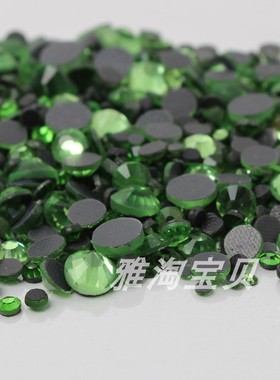 国产平底钻绿色美甲水钻散珠DIY贴钻鞋钻中东玻璃钻服饰辅料烫钻