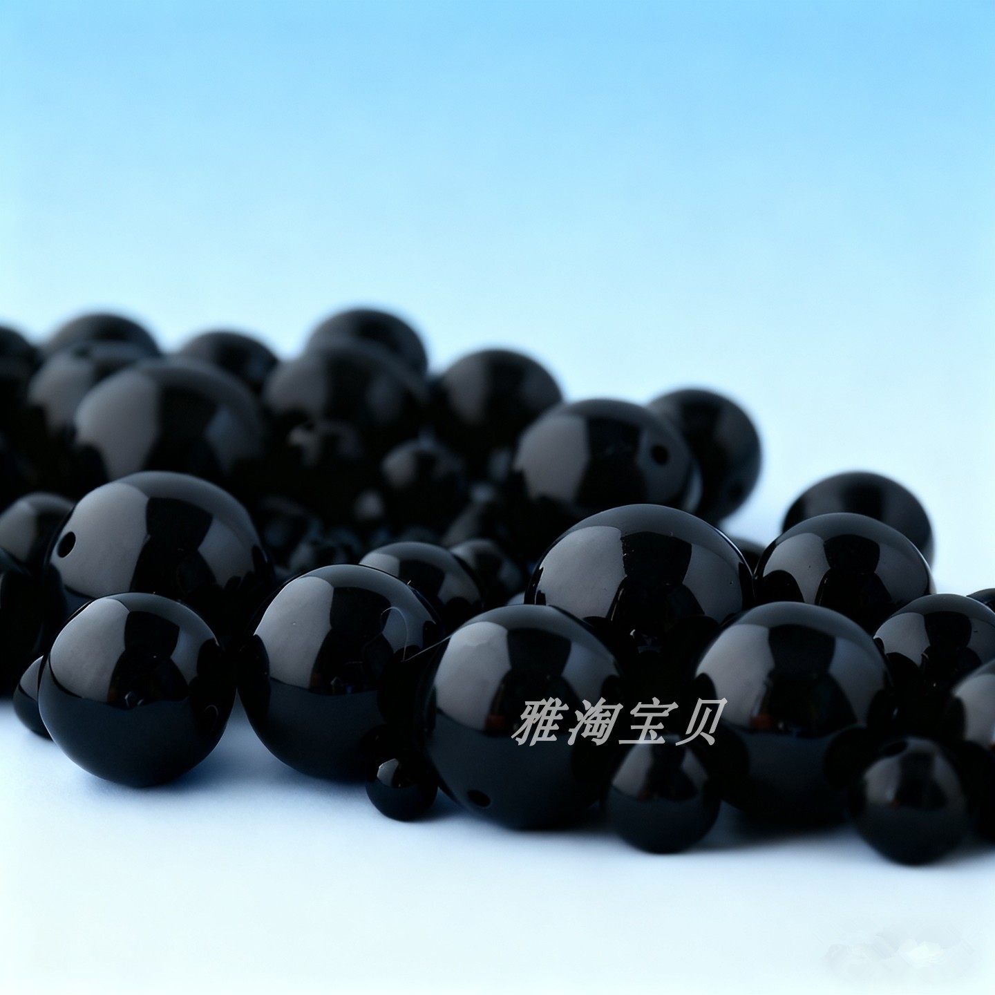 黑色4mm直孔手缝圆珠DIY配件