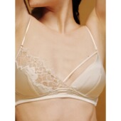维多利亚细肩带舒适柔软内衣2025秋季 新款 蕾丝三角杯真丝性感文胸