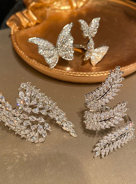 立体蝴蝶结戒指轻奢超闪