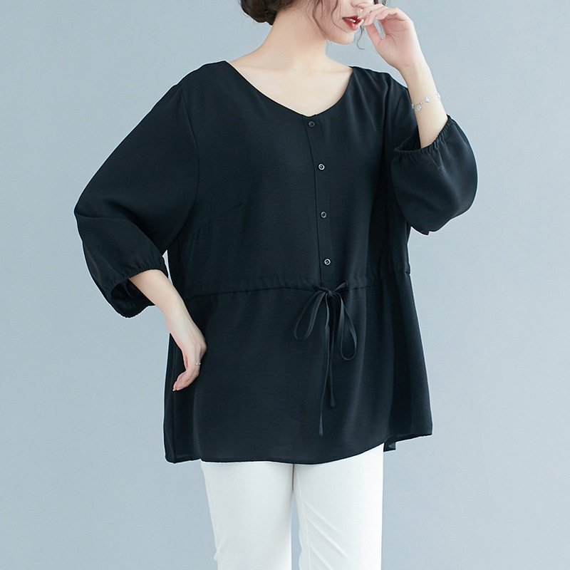 N130/300斤大码女装款胖妹妹七分