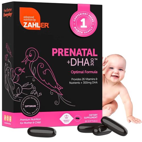 美国Zahler 产前+DHA 300 产前维生素 含甲基化叶酸 DHA,适合孕妇