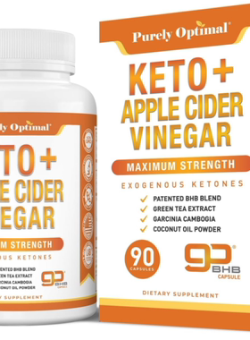 美国Purely Optimal Keto BHB苹果醋胶囊生酮饮食BHB外源性酮生酮