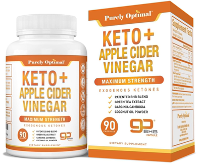美国Purely Optimal Keto BHB苹果醋胶囊生酮饮食BHB外源性酮生酮