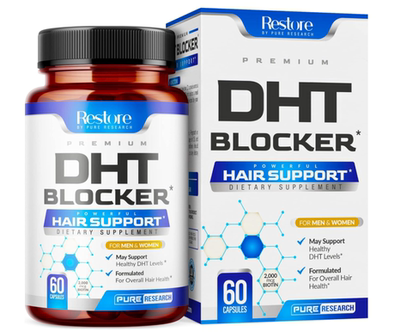 美国PURE RESEARCH DHT阻滞剂头发生长支持锯棕榈 男女头发维生素
