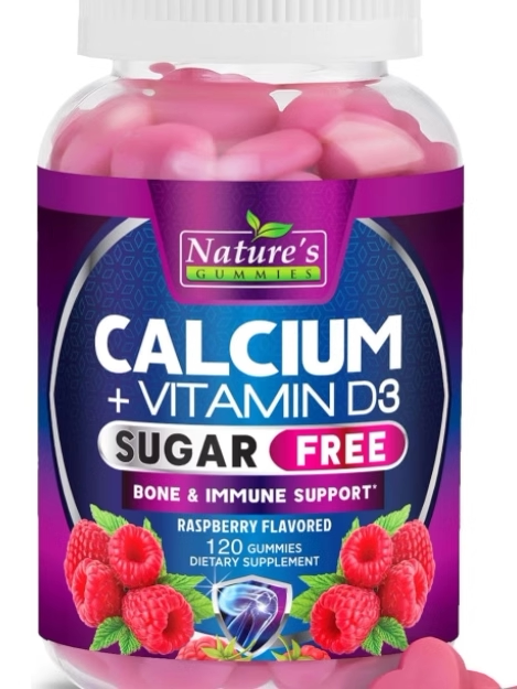美国Nature's Nutrition无糖钙质软糖 维生素D3咀嚼钙补充剂120粒