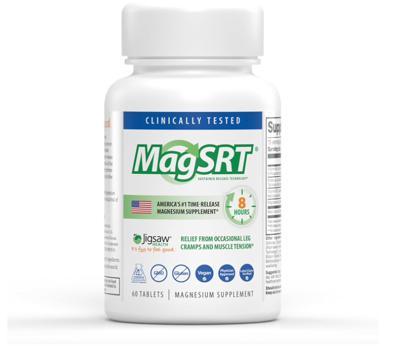 美国Jigsaw Health MagSRT 镁补充剂维生素 B6 叶酸和 B12 60片图片