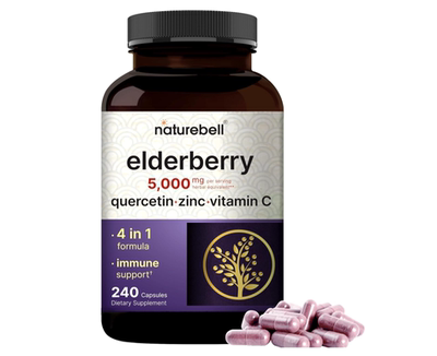 美国NatureBell Sambucus 接骨木胶囊槲皮素500毫克维生素C免疫力