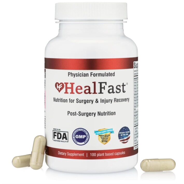 美国HealFast术后和受伤恢复补充剂 疤痕 瘀伤手术后支持100粒