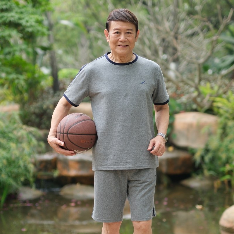中老年运动套装男夏季爸爸夏装套装时尚短袖t恤爷爷老人衣服男士