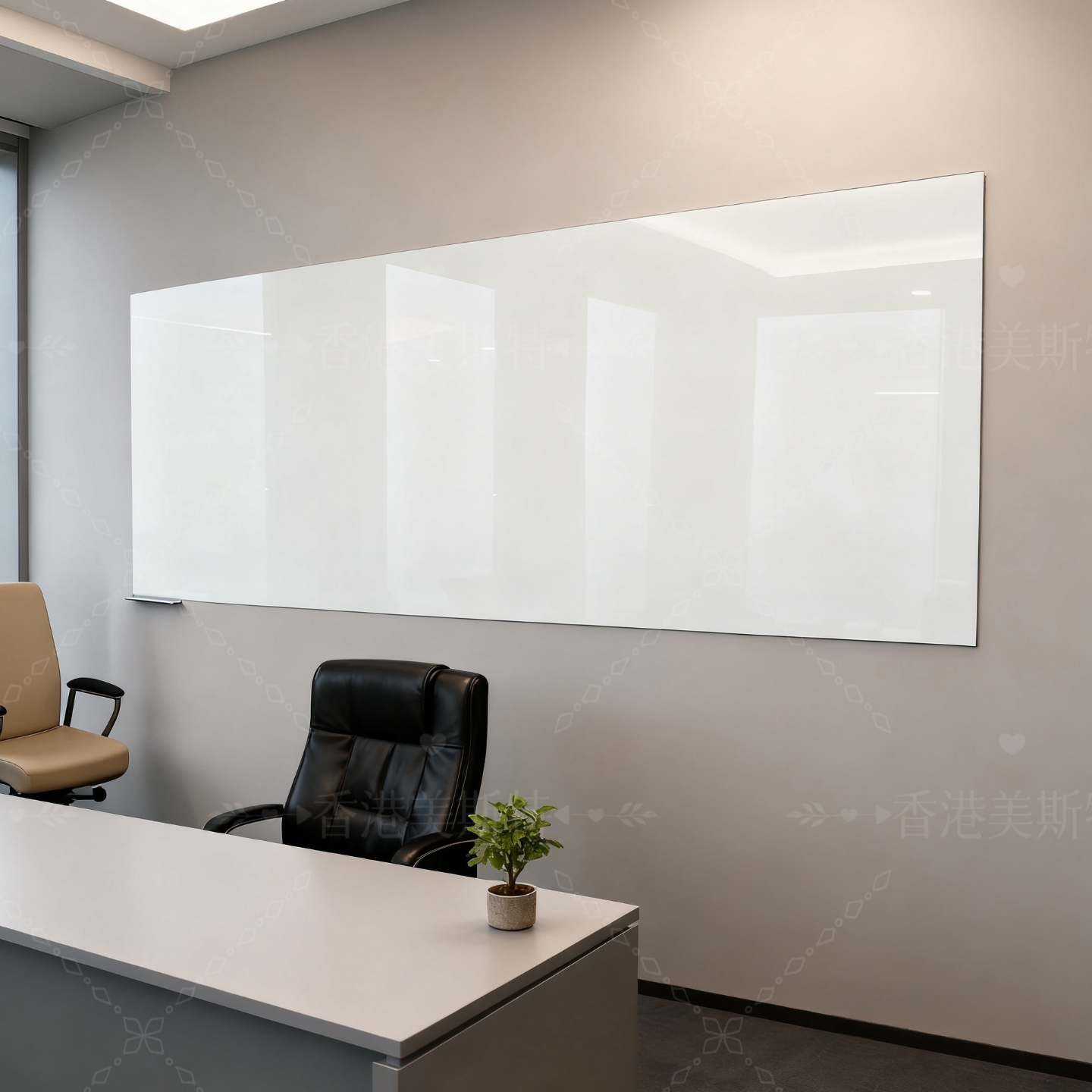 钢化玻璃白板挂式办公室会议写字板挂墙涂鸦绘画书写记事板磁性玻璃黑板墙挂式家用教学培训大黑板留言板看板