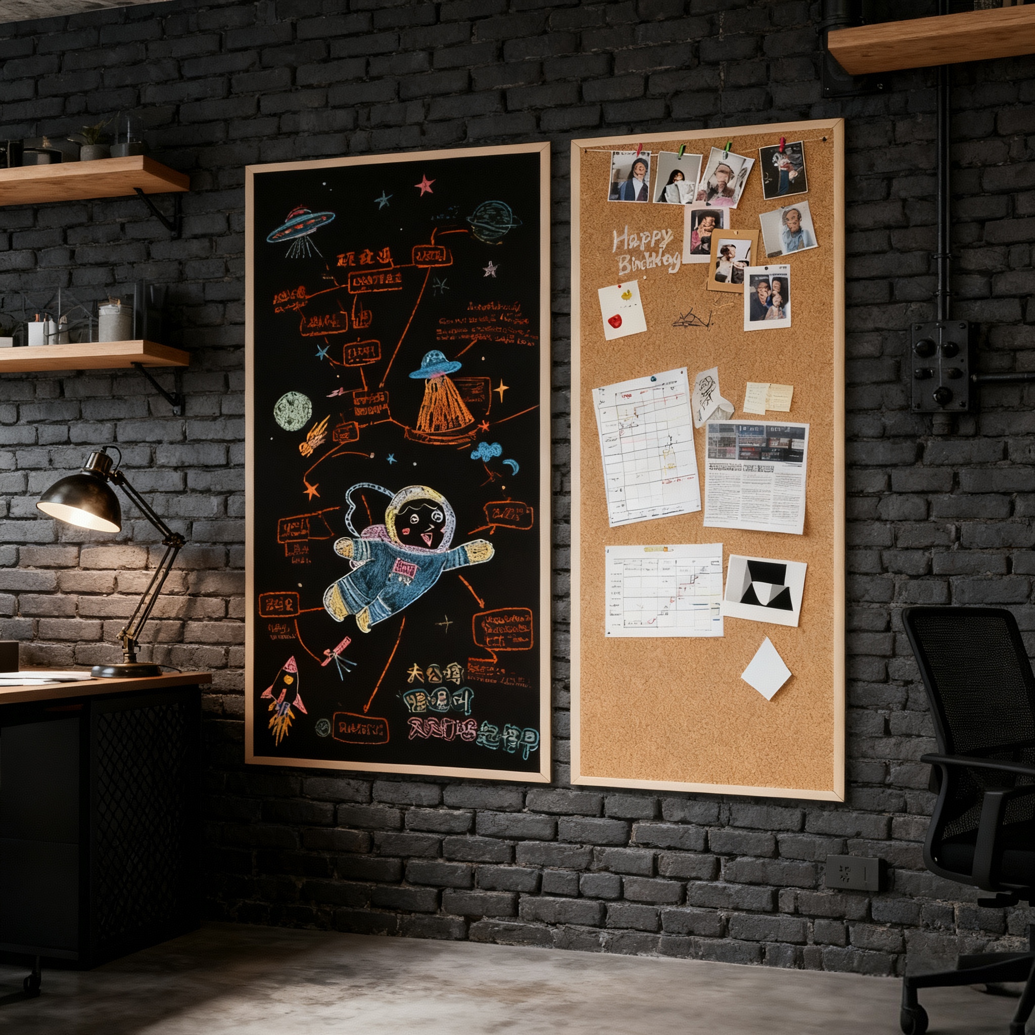 白板软木组合计划板DIY照片墙