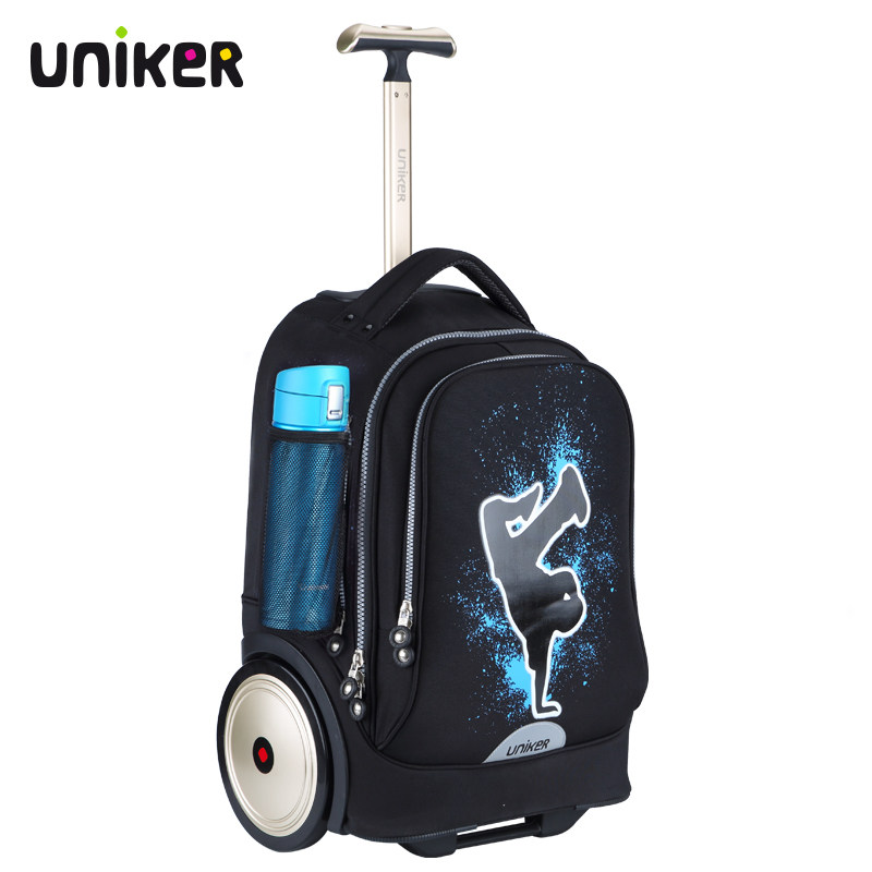 UNIKER升级大轮拉杆书包男女书包 初高中学生时尚大容量可爬楼梯