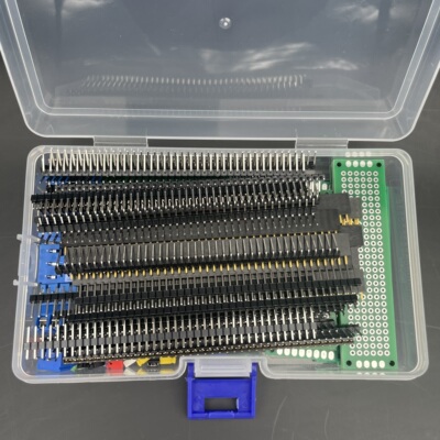 92PCS 双面PCB板 原型双面板喷漆6种电路板 单排针单排母端子套件
