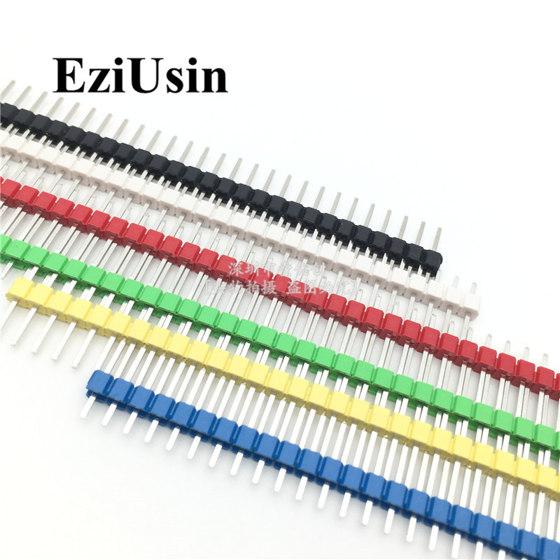 254M单排针彩色直插10P红