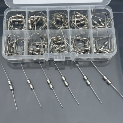 100个10种规格3.6x10mm带引脚玻璃保险丝管0.5A10A直插250V套盒装