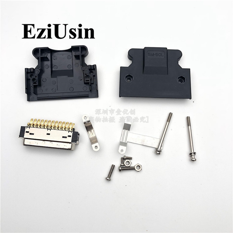 SCSI高密伺服插头镀金SM-14L 20L 26L 36L SM-50L公头焊线连接器