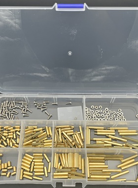 螺钉盒装300pcsM2*L+6单通双通隔离柱六角铜柱螺丝螺母组合套装盒