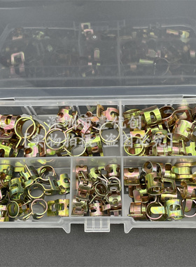 75PCS盒装 镀彩锌弹性卡箍箍圈M6M7M8M9M10 管夹环箍抱箍套装