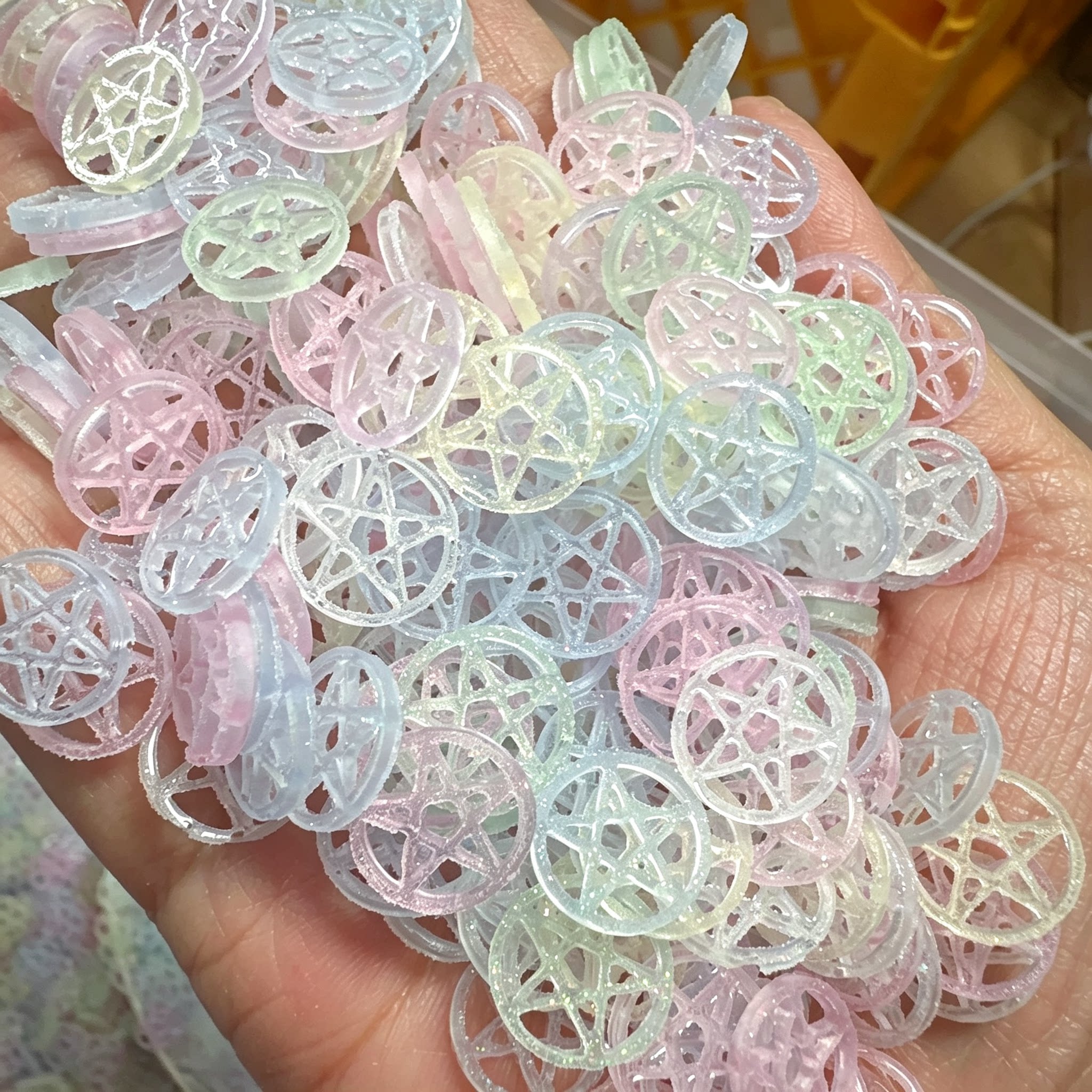 砂糖马卡龙冰透细闪魔法阵混史莱姆diy饰品捏捏填充物手作球