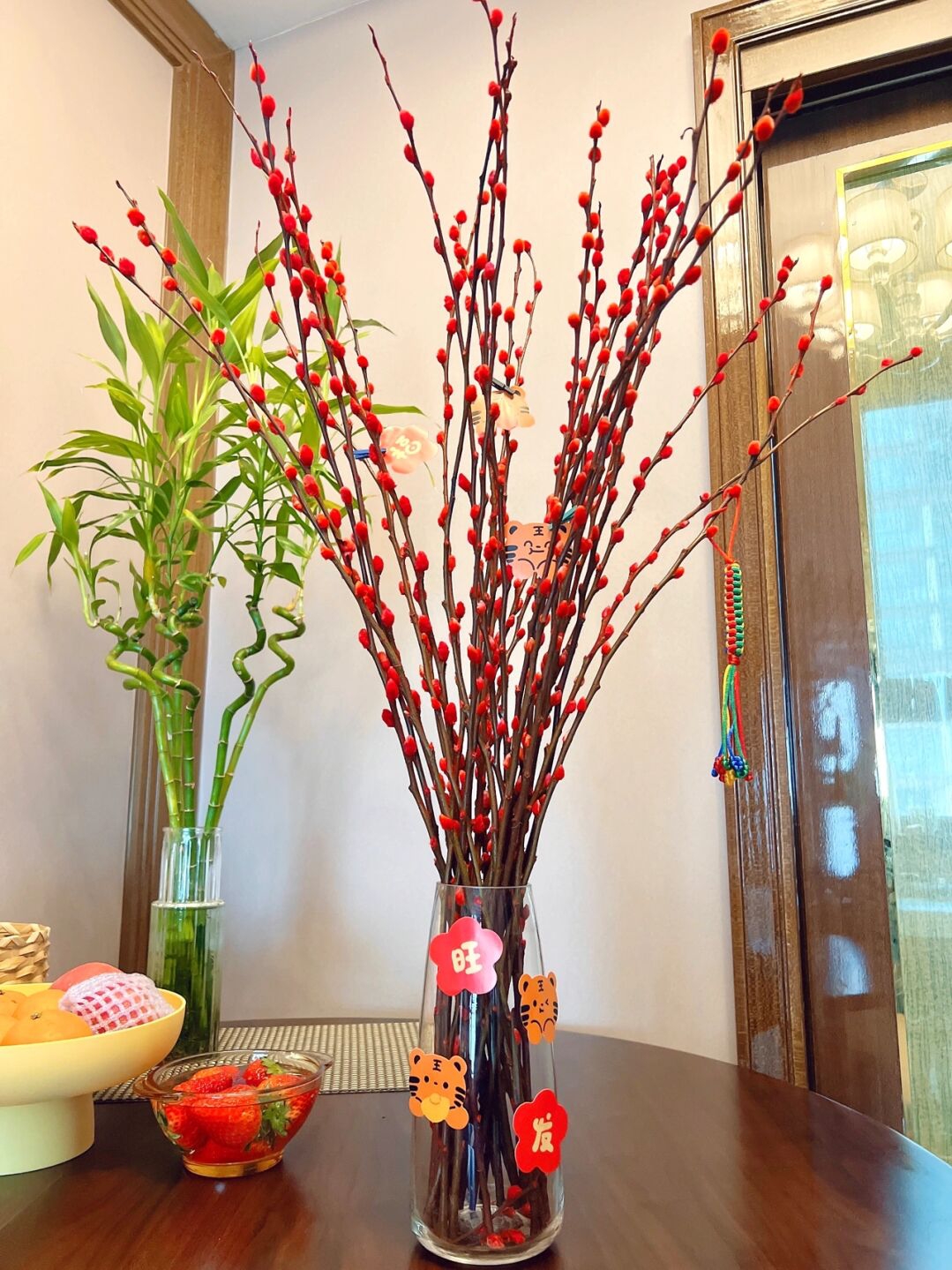 （秋冬新品）腊梅鲜花银柳真花鲜枝干花花束天然风装饰摆件客厅