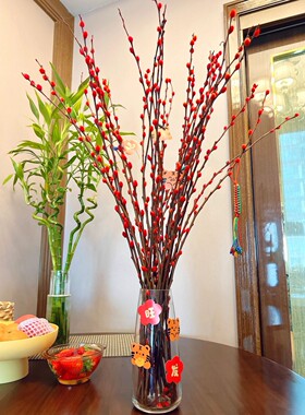 （秋冬新品）腊梅鲜花银柳真花鲜枝干花花束天然风装饰摆件客厅