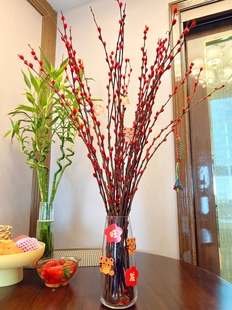 （秋冬新品）腊梅鲜花银柳真花鲜枝干花花束天然风装饰摆件客厅
