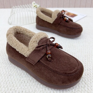 老北京女鞋 保暖休闲棉鞋 秋冬新款 时尚 妈妈棉鞋 一脚蹬懒人豆豆棉鞋
