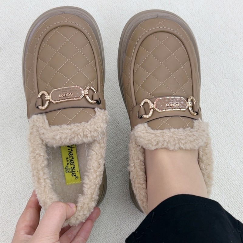 冬季新款雪地靴皮面防水加绒保暖女棉鞋厚底豆豆鞋大码毛毛鞋外穿,女鞋,时尚雪地靴,淘宝优惠券,粉丝福利购,淘宝优惠卷