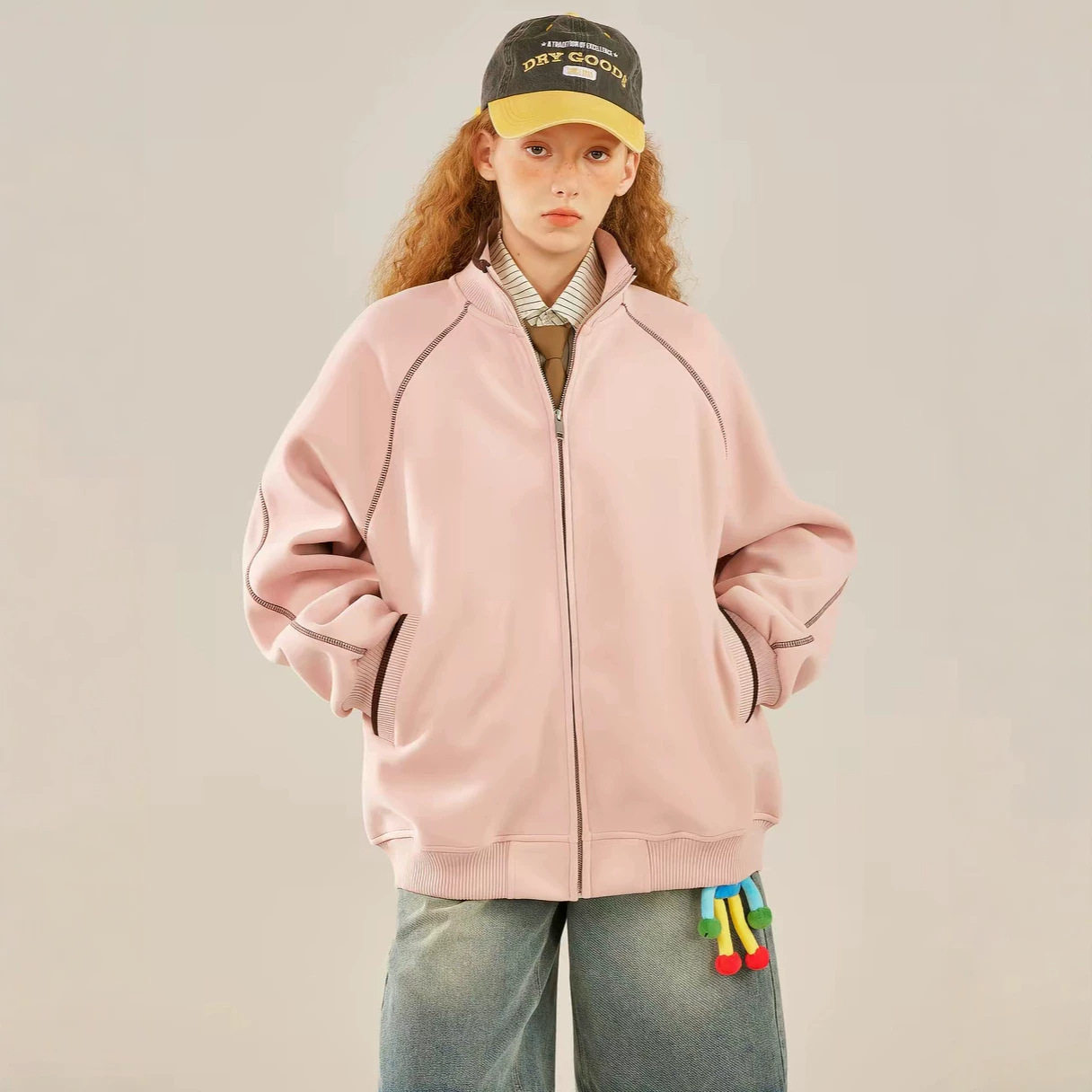 美式哈苏线开衫运动卫衣女2026春秋新款棒球服上衣情侣夹克外套潮