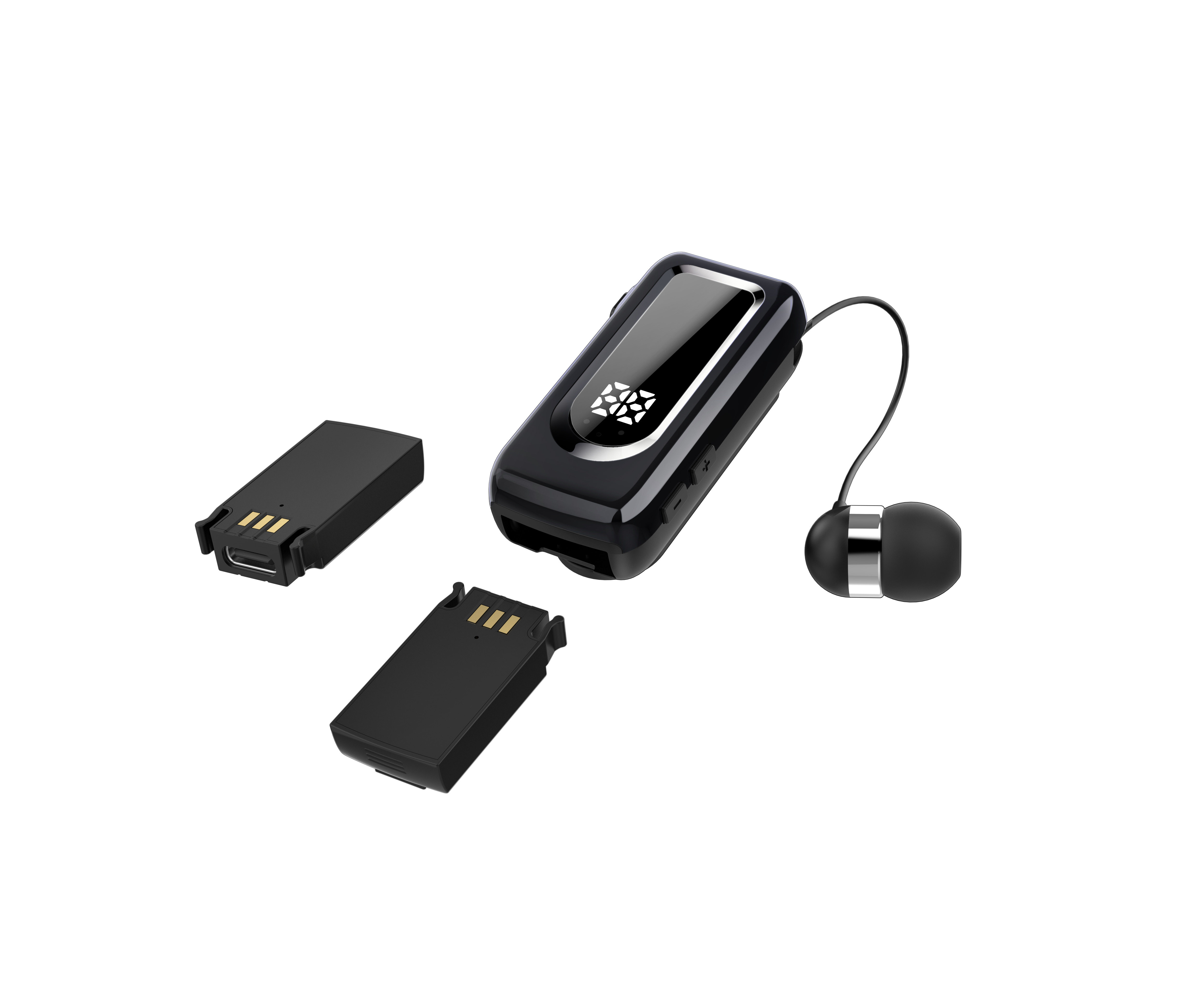 领夹式长续航100H双电降风噪蓝牙耳机大电量开车骑行商务通话音乐