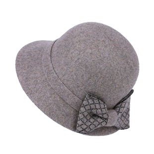 羊毛呢帽子秋冬天中年妈妈渔夫帽加厚保暖女士百搭盆帽老人奶奶帽