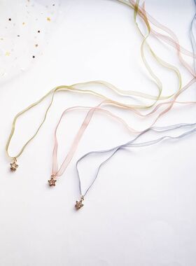 系带蝴蝶结颈链DIY儿童新款秋冬