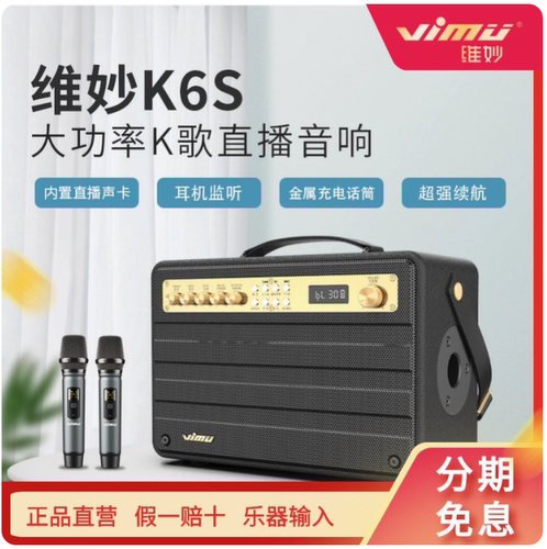 维妙 K6S广场舞大功率音箱萨克斯演奏便携音箱内置声卡一体机乐器
