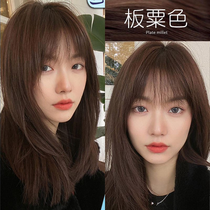 朵曦板栗色染发剂膏2022流行色显白植物黑茶棕巧克力色栗子色女纯