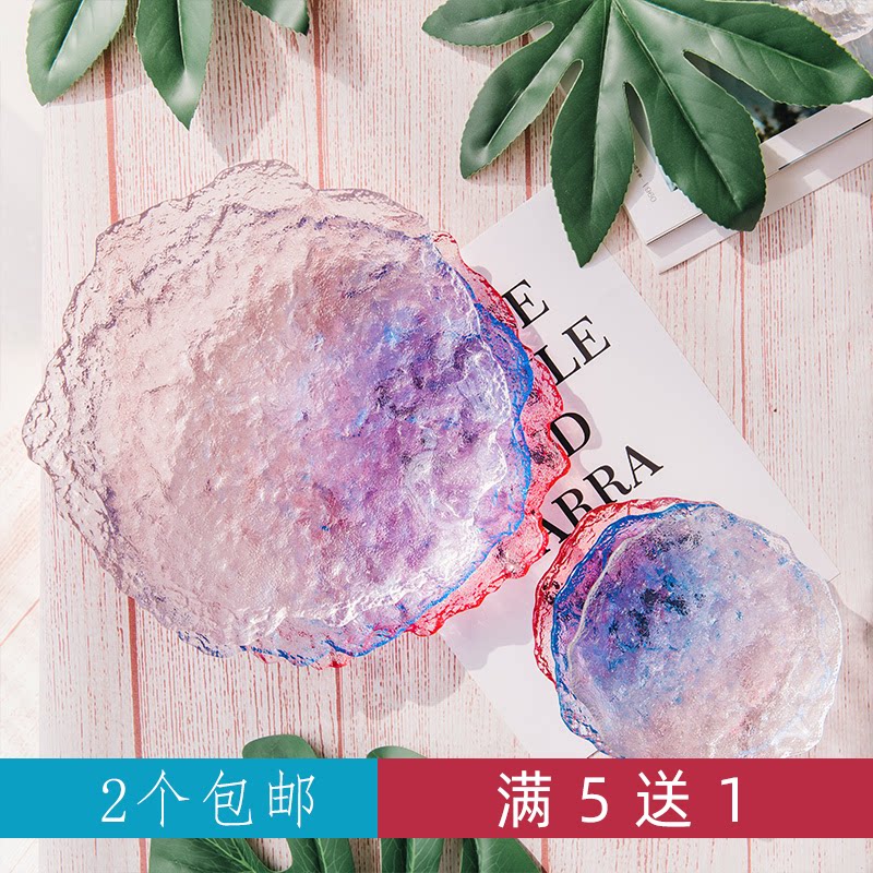 不规则玻璃轻奢餐具下午茶水晶盘