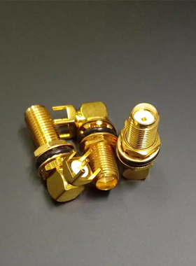 SMA-KYWE四脚母座 弯头外螺纹内孔SMA弯母头SMA-KWE加长防水型