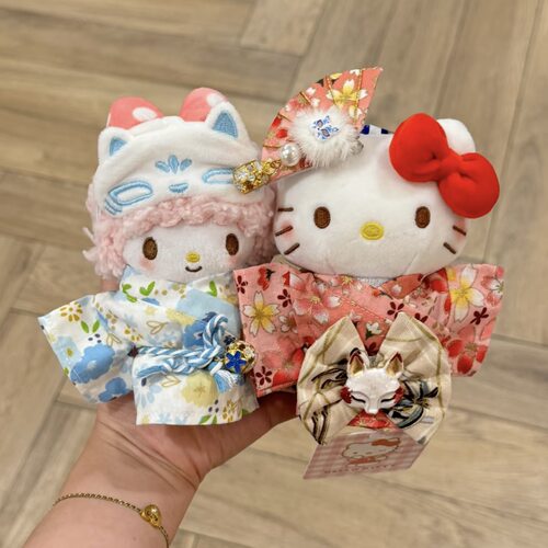 正版HelloKitty樱花和服毛绒包包挂件piano小羊卡通可爱七夕礼物