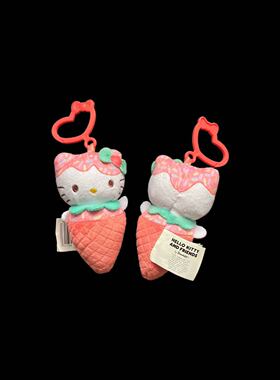 三丽鸥冰淇淋HelloKitty毛绒挂件可爱甜筒KT猫公仔钥匙扣包包挂饰