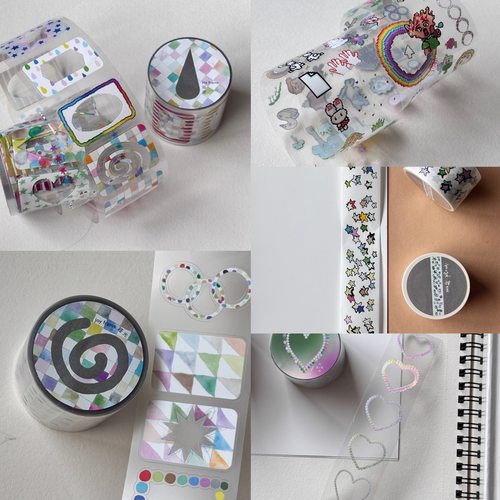 Nemosissy 分装重叠甜星五角星打底贴纸框框心盘手帐装饰拼贴素材