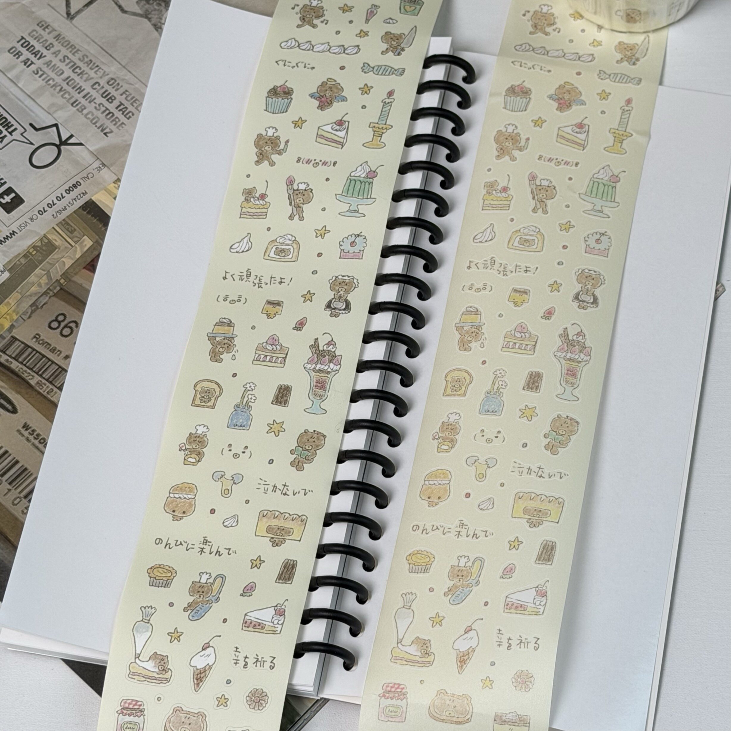 mochi制作所分装原创小熊甜品贴纸卷盐系卡通手帐装饰贴纸素材图片
