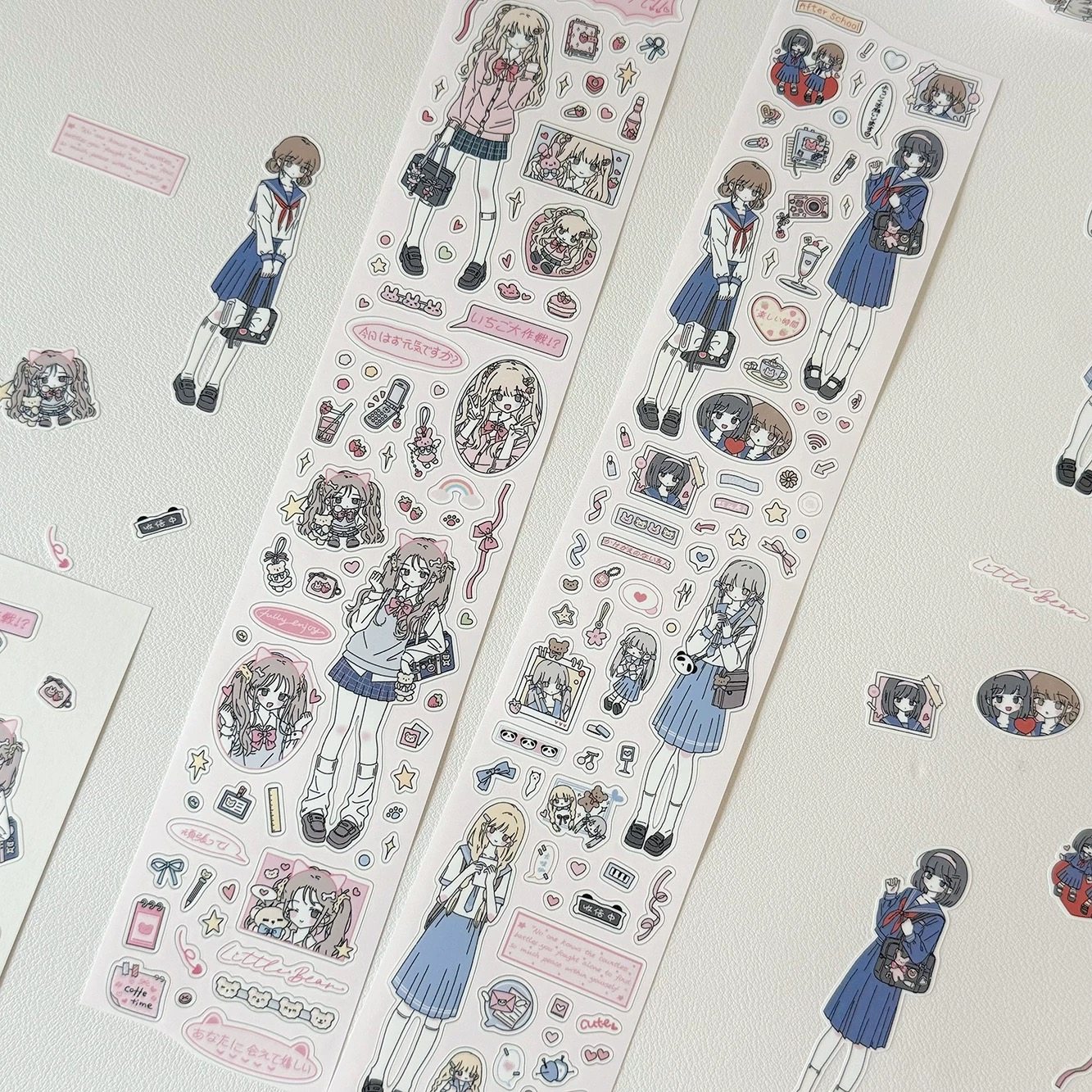 一只兔手帐原创贴纸卷分装JK少女日系女高人物可爱少女贴纸装饰,文具电教/文化用品/商务用品,贴纸/立体贴纸,淘宝优惠券,粉丝福利购,淘宝优惠卷
