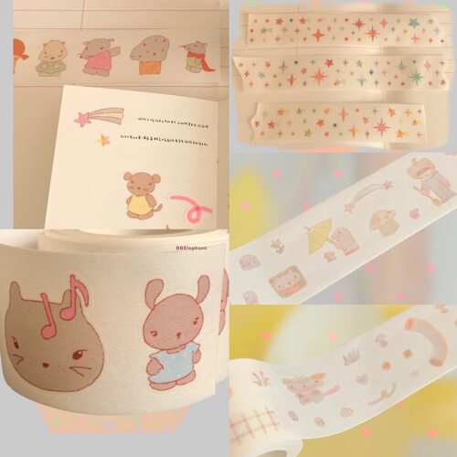 BBElephant 分装卑鄙象手绘治愈风贴纸卷卡通动物手帐装饰素材