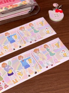 李星星原创小樱可爱风劳动日女孩手帐贴纸分装国风少女人物素材