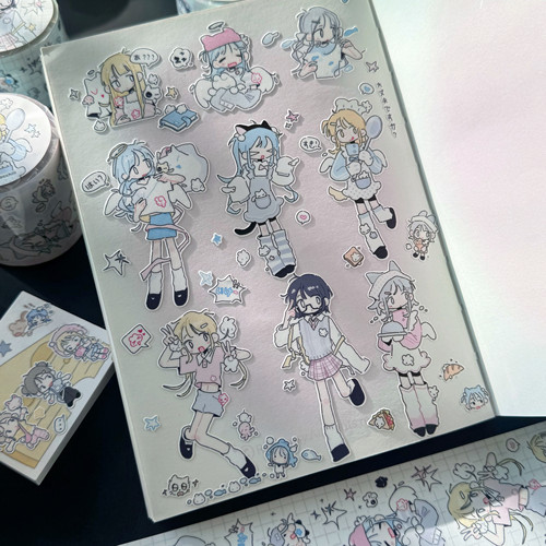 Kirakira贴纸卷分装 Gnocchiii白日梦境可爱少女手帐素材手机装饰