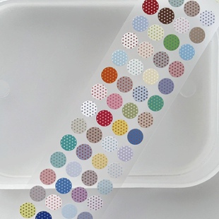 北山 盐系基础复古波点圆贴贴纸卷分装 彩色圆点基础手帐打底素材