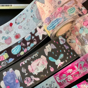 懒惰金星综合症吃吃贴纸卷分装怪诞梦幻风苹果异世界手帐手机装饰